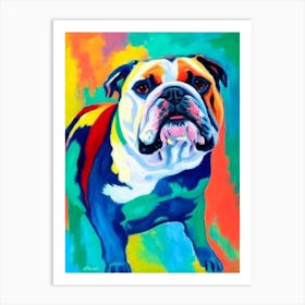 Bulldog 2 Fauvist Style Dog Art Print
