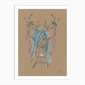 Fairy deer Art Print