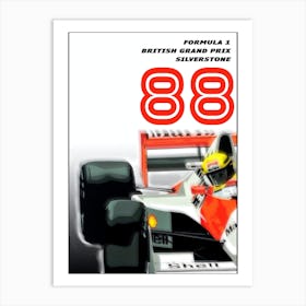 Senna 88 British Gp Art Print