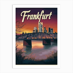 Aihrgdesign A Mid Century Modern Travel Poster For Frankfurt 4 Art Print