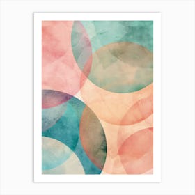 Abstract Watercolor Circles Art Print