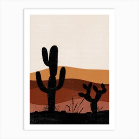 Cactus In The Desert 50 Art Print