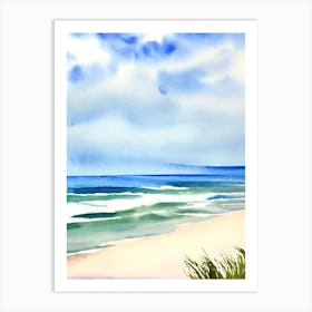 Point Lookout Beach 2, Australia Watercolour Art Print