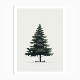 Fir Tree Pixel Illustration 3 Art Print