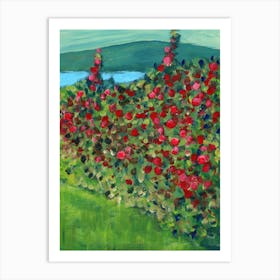 Apple Orchard - landscape vertical impressionism green red Anton Maliar living room art Art Print