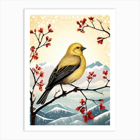 Bird Illustration American Goldfinch 1 Art Print