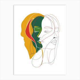 Women Portraits In Line 7 Art Print