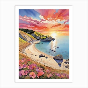 Sunset On The Beach 1 Art Print