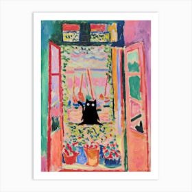 Matisse Open Window With A Cat Funny Animals Art Print