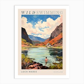 Wild Swimming At Loch Maree Scotland 2 Poster Art Print