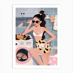 Girl In The Kitchen Art Print