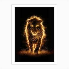 Fire Lion Art Print