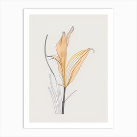Lilium Floral Minimal Line Drawing 1 Flower Art Print