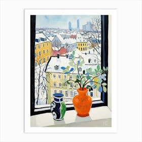 The Windowsill Of Tallinn   Estonia Snow Inspired By Matisse 3 Art Print