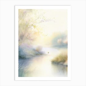 River Waterscape Gouache 1 Art Print