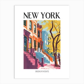 Brooklyn Heights New York Colourful Silkscreen Illustration 1 Poster Art Print