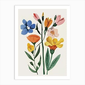 Painted Florals Freesia 4 Art Print