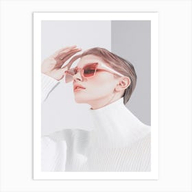 Portrait Of A Woman Wearing Sunglasses 3 Art Print