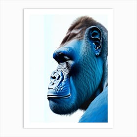 Side Profile Portrait Of A Gorilla Gorillas Decoupage 2 Art Print