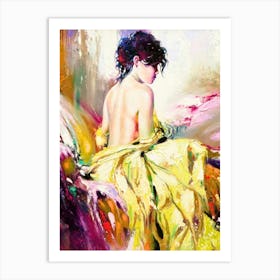 Woman In Yellow Dress Art Print