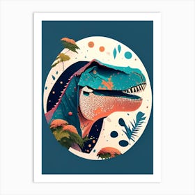 Tarbosaurus Terrazzo Style Dinosaur Art Print