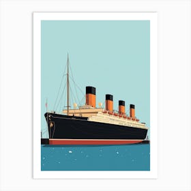 Titanic Ship Bow Minimalist Illustration 4 Art Print