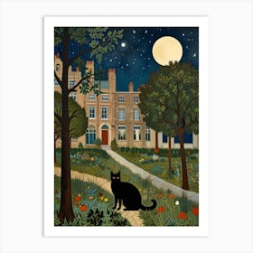 William Morris Cat In The Garden 4 Art Print