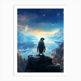 Penguin In The Snow Art Print