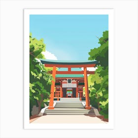 Kamakuras Tsurugaoka Hachimangu Japan 2 Colourful Illustration Art Print