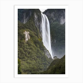 Bridal Veil Falls, New Zealand Realistic Photograph (3) Art Print