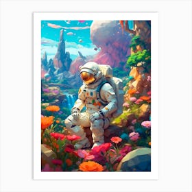 Astronaut In Space Art Print