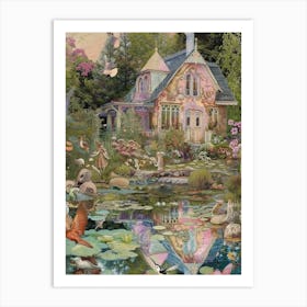 Pond Monet Fairies Scrapbook Collage 8 Art Print