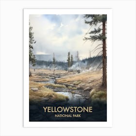 Yellowstone National Park Vintage Travel Poster 7 Art Print