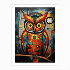 Owl Abstract Pop Art 7 Art Print