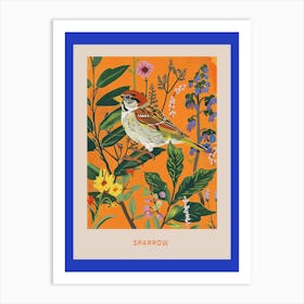 Spring Birds Poster Sparrow 4 Art Print