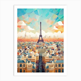 Paris, France, Geometric Illustration 4 Art Print