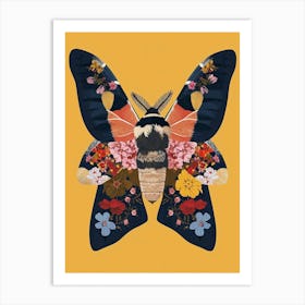 Colourful Insect Illustration Moth 50 Art Print