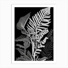 Ebony Spleenwort Linocut Art Print