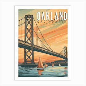 Oakland, California - Vintage Travel Poster Art Print