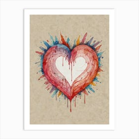 Heart With Splatters Art Print