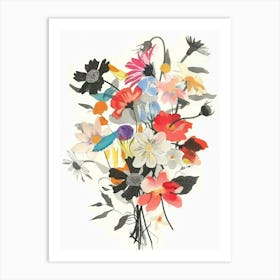 Oxeye Daisy 1 Collage Flower Bouquet Art Print