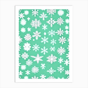 Irregular Snowflakes, Snowflakes, Kids Illustration 2 Art Print