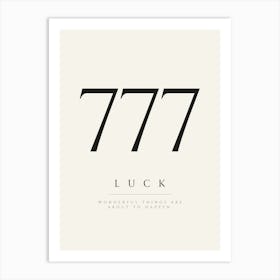 777 Angel Number Print Art Print