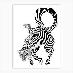 Zebra And Lion 1 Art Print