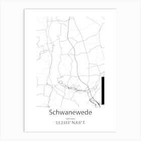 Schwanewede,Germany Minimalist Map Art Print