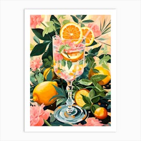 Oranges and Roses Art Print