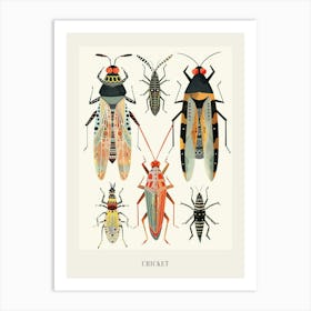 Colourful Insect Illustration Cricket 7 Poster Art Print