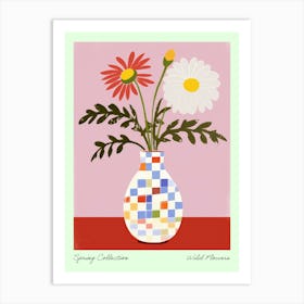 Spring Collection Wild Flowers White Tones In Vase 2 Art Print