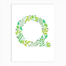 Leafy Letter Q Art Print