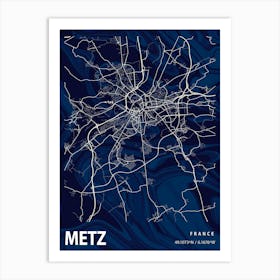 Metz Crocus Marble Map Art Print